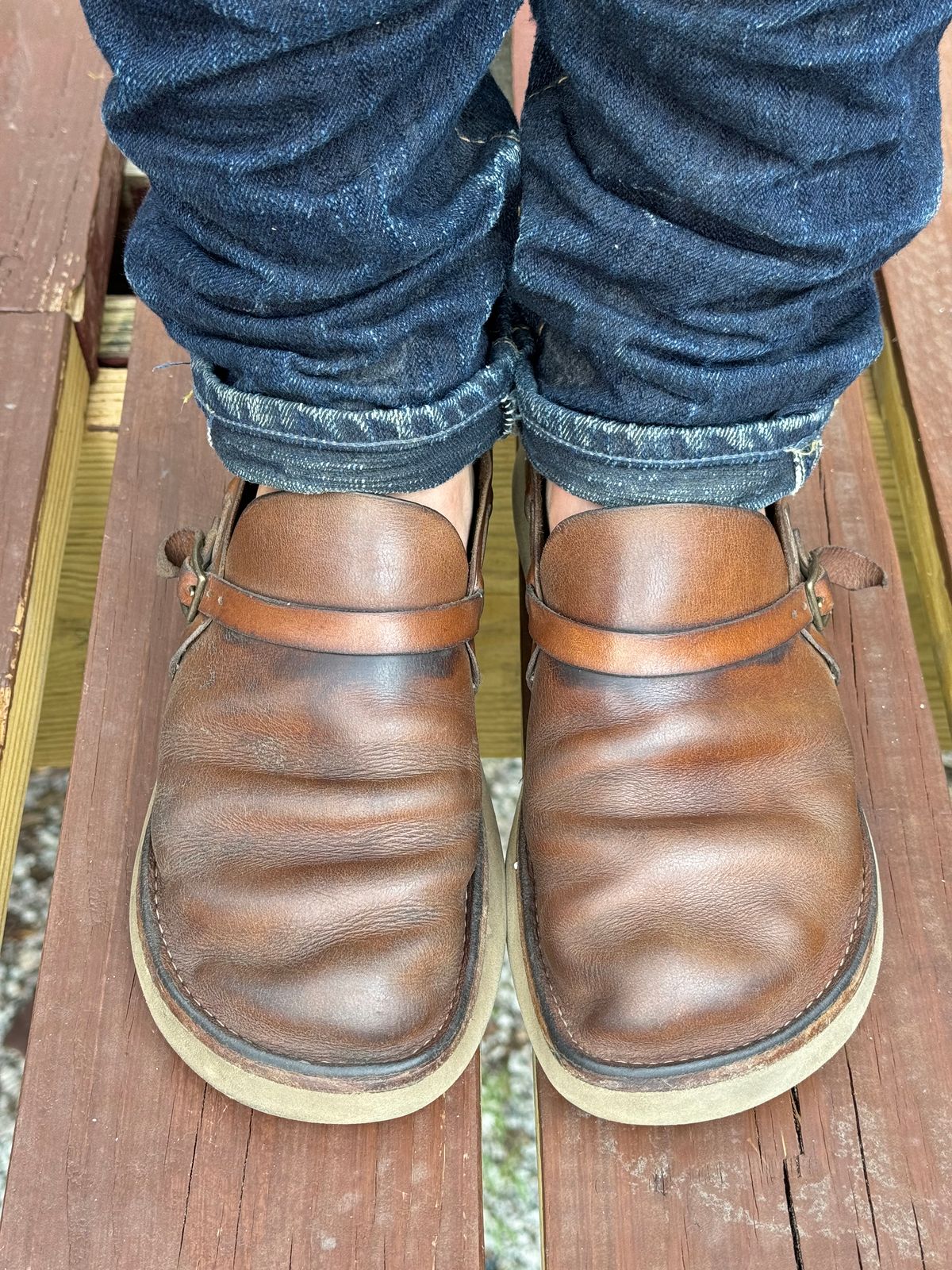 Photo by missouridenimdad on July 23, 2024 of the Oak Street Bootmakers Country Loafer in Horween Natural Chromexcel.