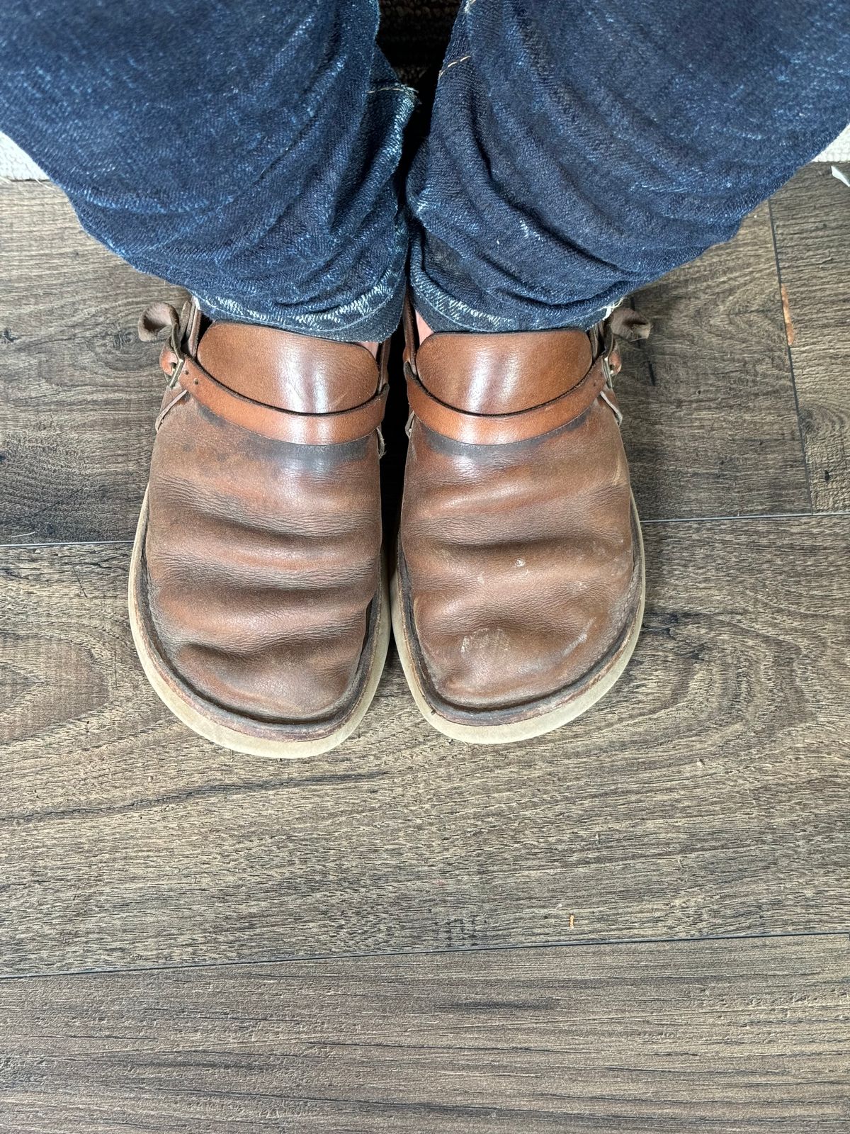 Photo by missouridenimdad on July 23, 2024 of the Oak Street Bootmakers Country Loafer in Horween Natural Chromexcel.