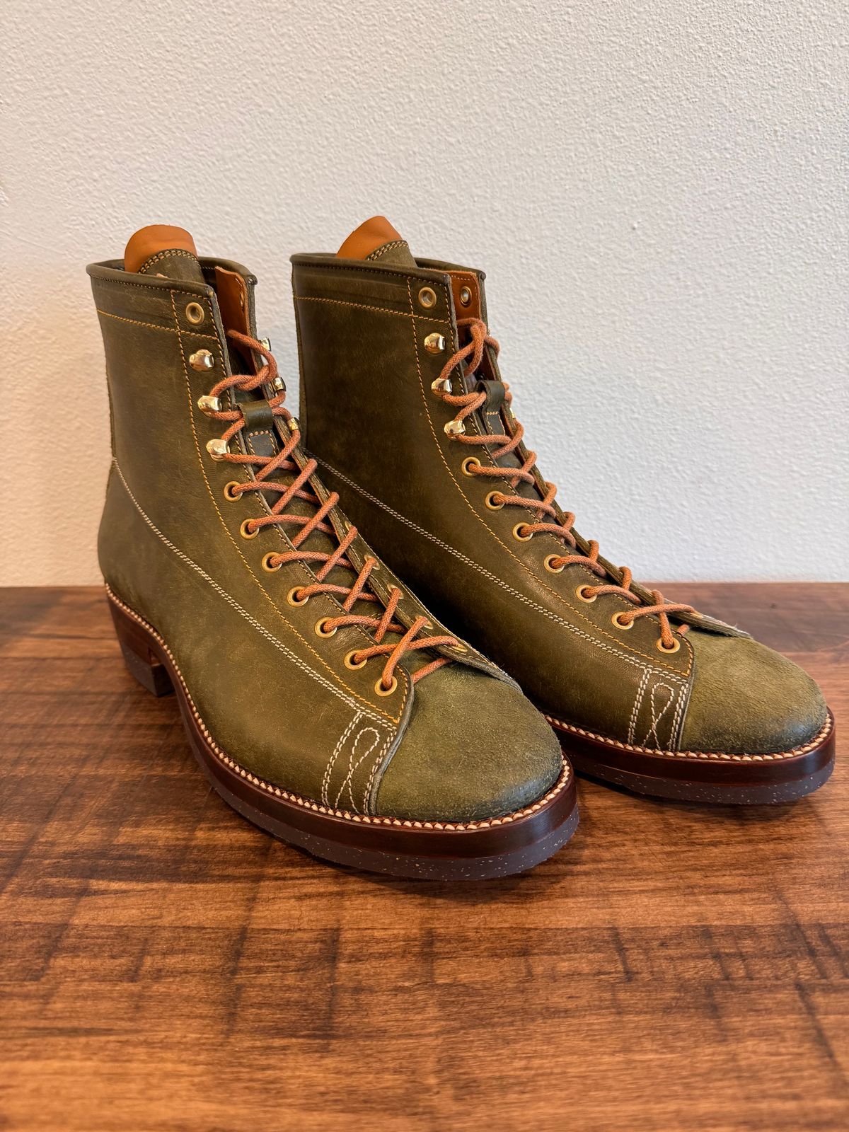 Photo by missouridenimdad on September 26, 2025 of the Fortis Boots Harker Leather GMTO Wukong Monkey Boot in Badalassi Carlo Oliva Pueblo.