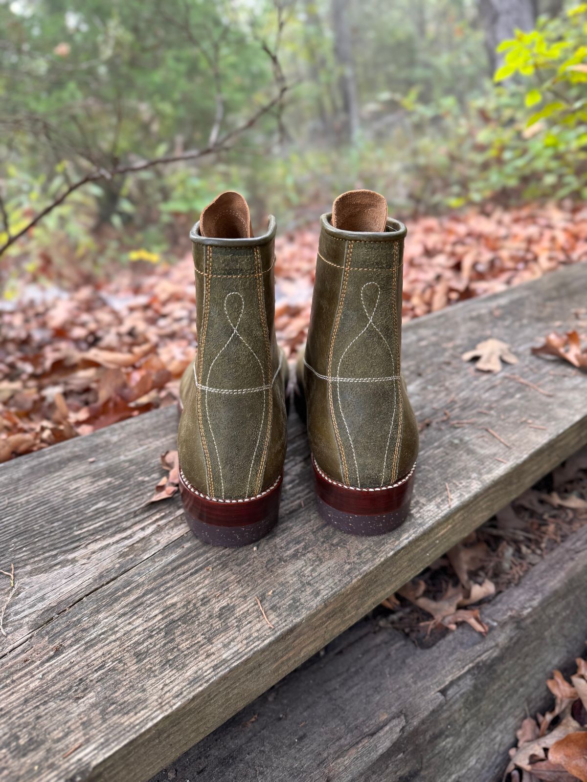 Photo by missouridenimdad on October 1, 2025 of the Fortis Boots Harker Leather GMTO Wukong Monkey Boot in Badalassi Carlo Oliva Pueblo.