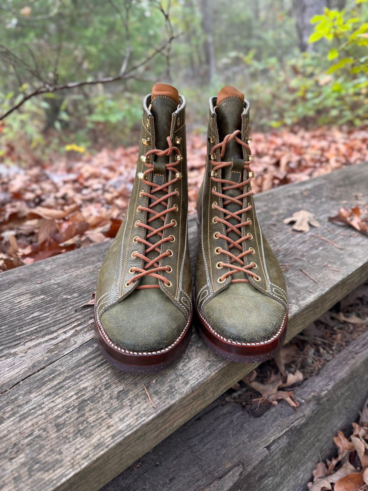 Photo by missouridenimdad on October 1, 2025 of the Fortis Boots Harker Leather GMTO Wukong Monkey Boot in Badalassi Carlo Oliva Pueblo.