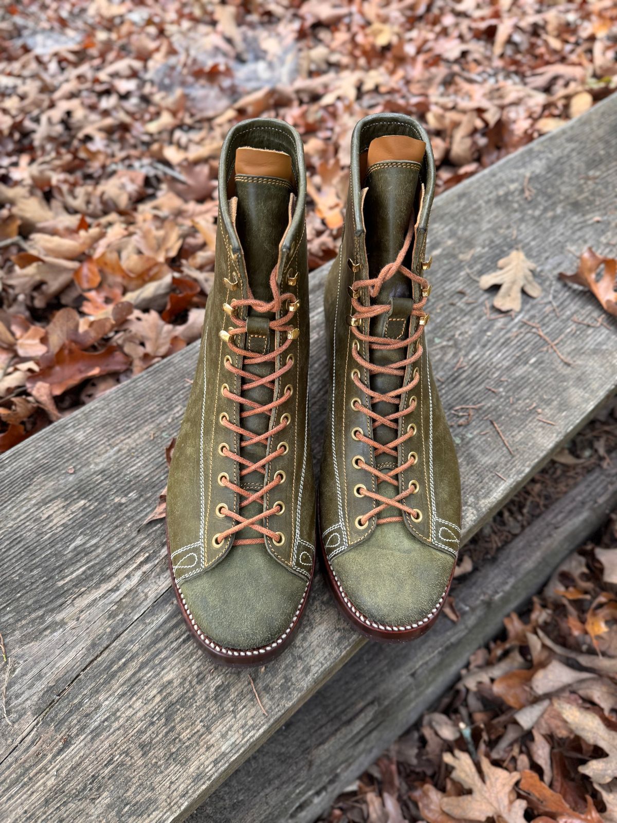 Photo by missouridenimdad on October 1, 2025 of the Fortis Boots Harker Leather GMTO Wukong Monkey Boot in Badalassi Carlo Oliva Pueblo.