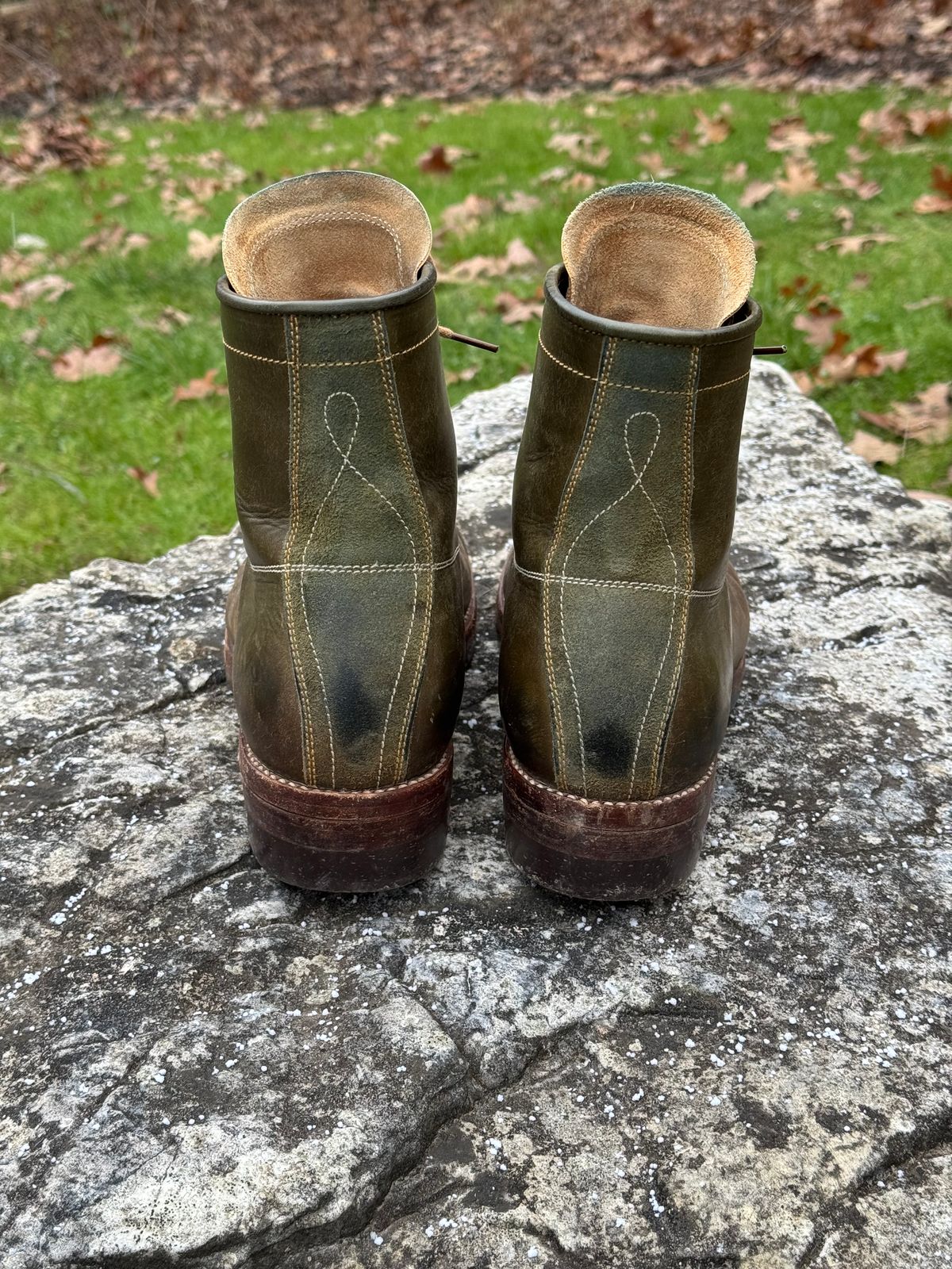 Photo by missouridenimdad on December 1, 2025 of the Fortis Boots Harker Leather GMTO Wukong Monkey Boot in Badalassi Carlo Oliva Pueblo.