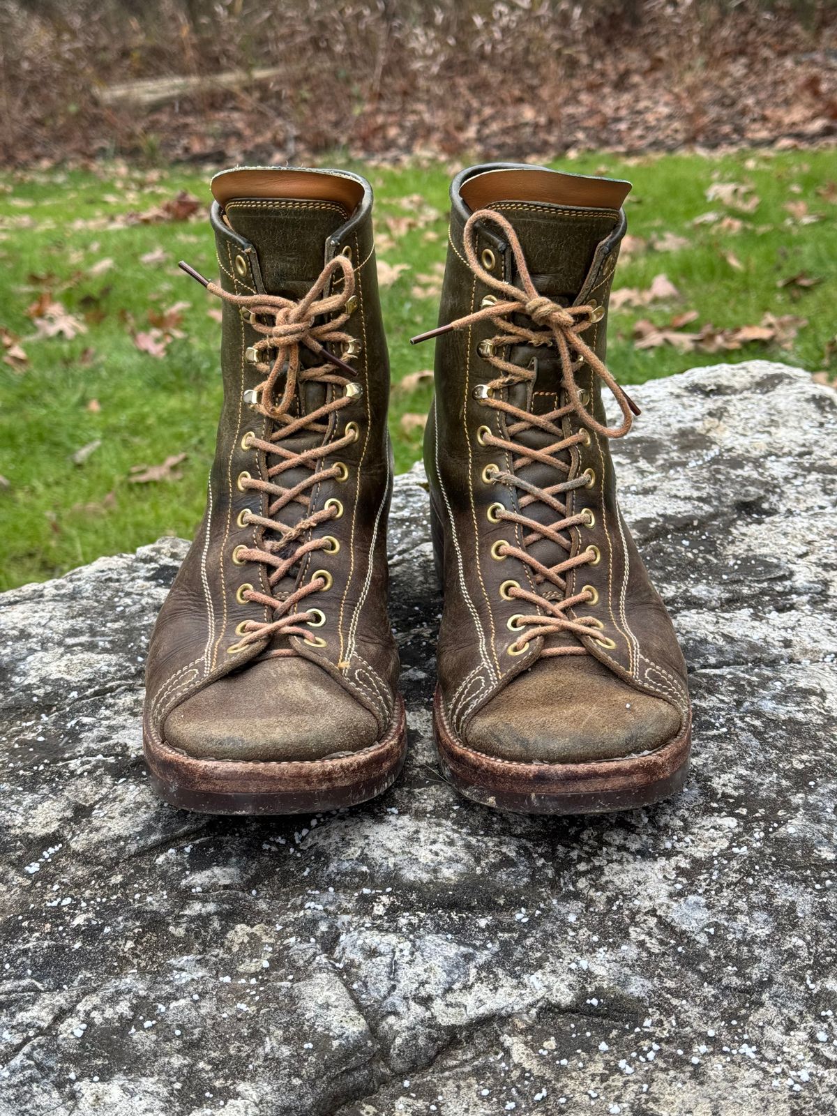 Photo by missouridenimdad on December 1, 2025 of the Fortis Boots Harker Leather GMTO Wukong Monkey Boot in Badalassi Carlo Oliva Pueblo.
