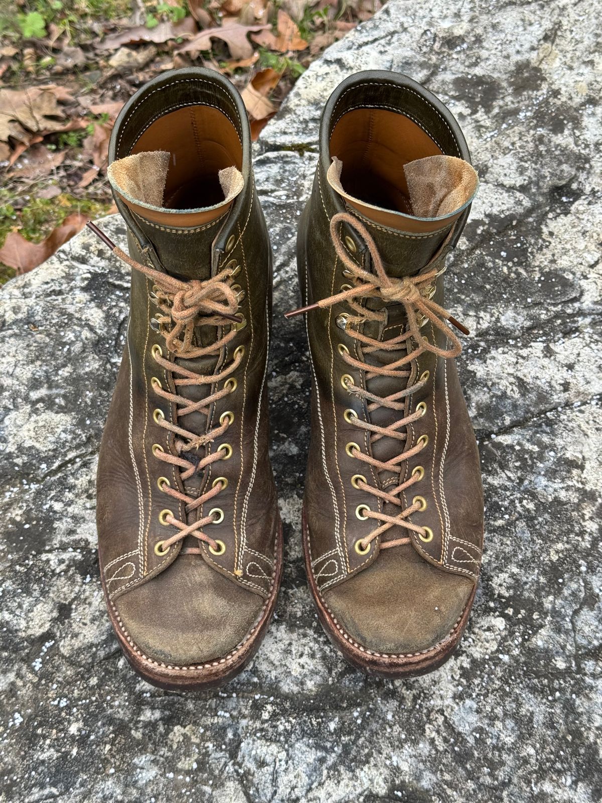 Photo by missouridenimdad on December 1, 2025 of the Fortis Boots Harker Leather GMTO Wukong Monkey Boot in Badalassi Carlo Oliva Pueblo.