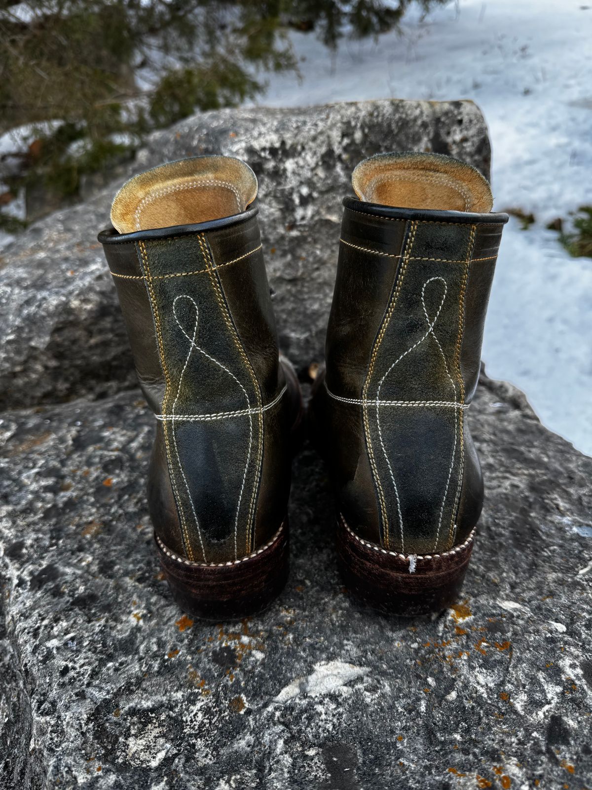 Photo by missouridenimdad on February 2, 2026 of the Fortis Boots Harker Leather GMTO Wukong Monkey Boot in Badalassi Carlo Oliva Pueblo.
