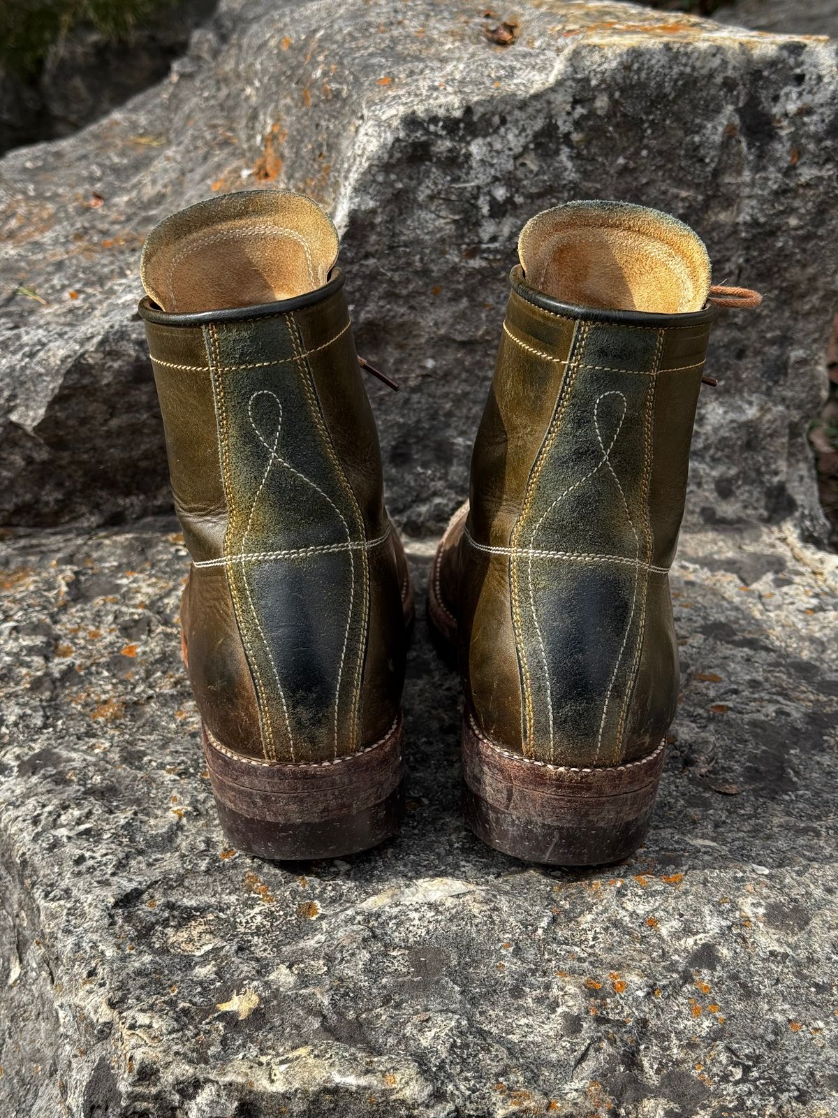 Photo by missouridenimdad on February 25, 2026 of the Fortis Boots Harker Leather GMTO Wukong Monkey Boot in Badalassi Carlo Oliva Pueblo.
