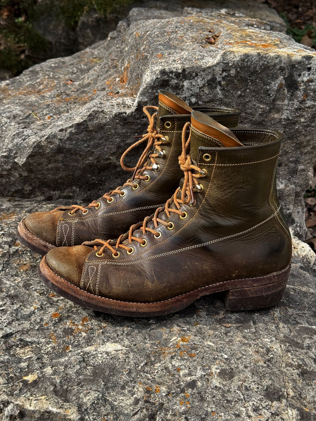 Photo by missouridenimdad on February 25, 2026 of the Fortis Boots Harker Leather GMTO Wukong Monkey Boot in Badalassi Carlo Oliva Pueblo.