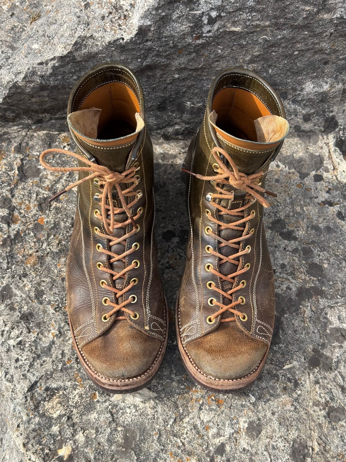 Photo by missouridenimdad on February 25, 2026 of the Fortis Boots Harker Leather GMTO Wukong Monkey Boot in Badalassi Carlo Oliva Pueblo.