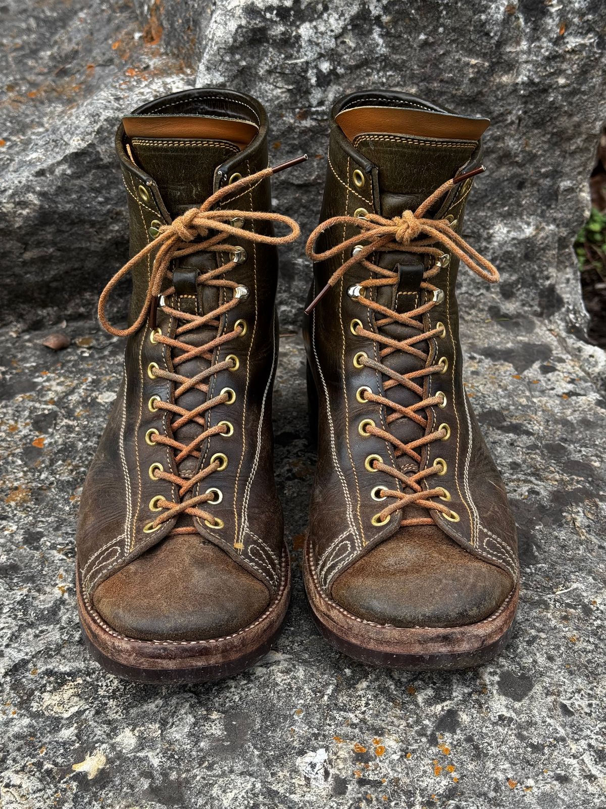 Photo by missouridenimdad on March 31, 2026 of the Fortis Boots Harker Leather GMTO Wukong Monkey Boot in Badalassi Carlo Oliva Pueblo.