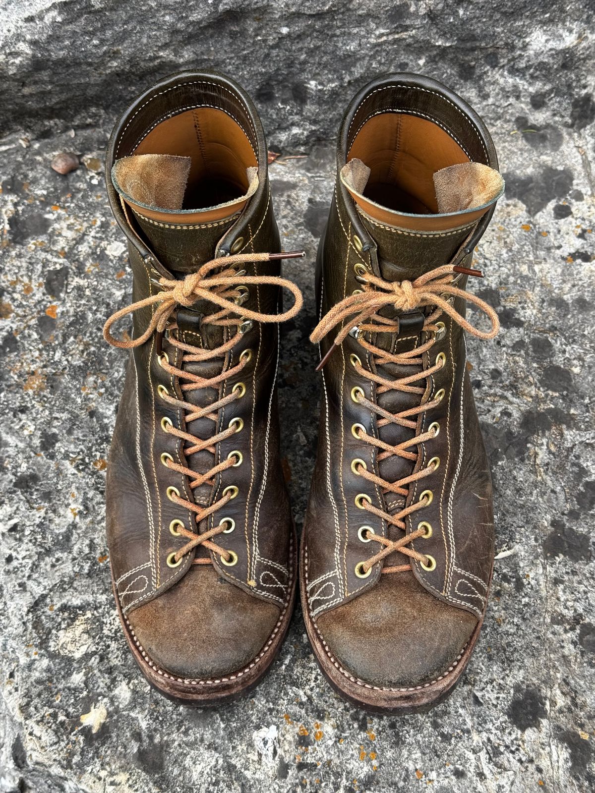 Photo by missouridenimdad on March 31, 2026 of the Fortis Boots Harker Leather GMTO Wukong Monkey Boot in Badalassi Carlo Oliva Pueblo.