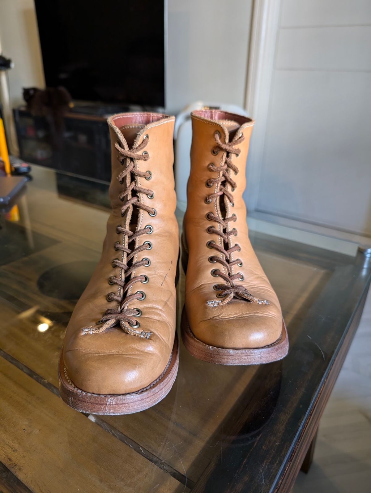 Photo by mjig76 on October 9, 2024 of the Willie's Handmade Boots Monkey Boot in Horween Moc Latigo.