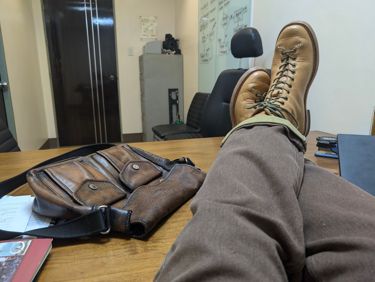 Photo by mjig76 on October 10, 2024 of the Willie's Handmade Boots Monkey Boot in Horween Moc Latigo.