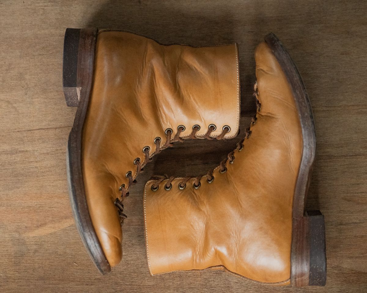 Photo by mjig76 on December 2, 2024 of the Willie's Handmade Boots Monkey Boot in Horween Moc Latigo.