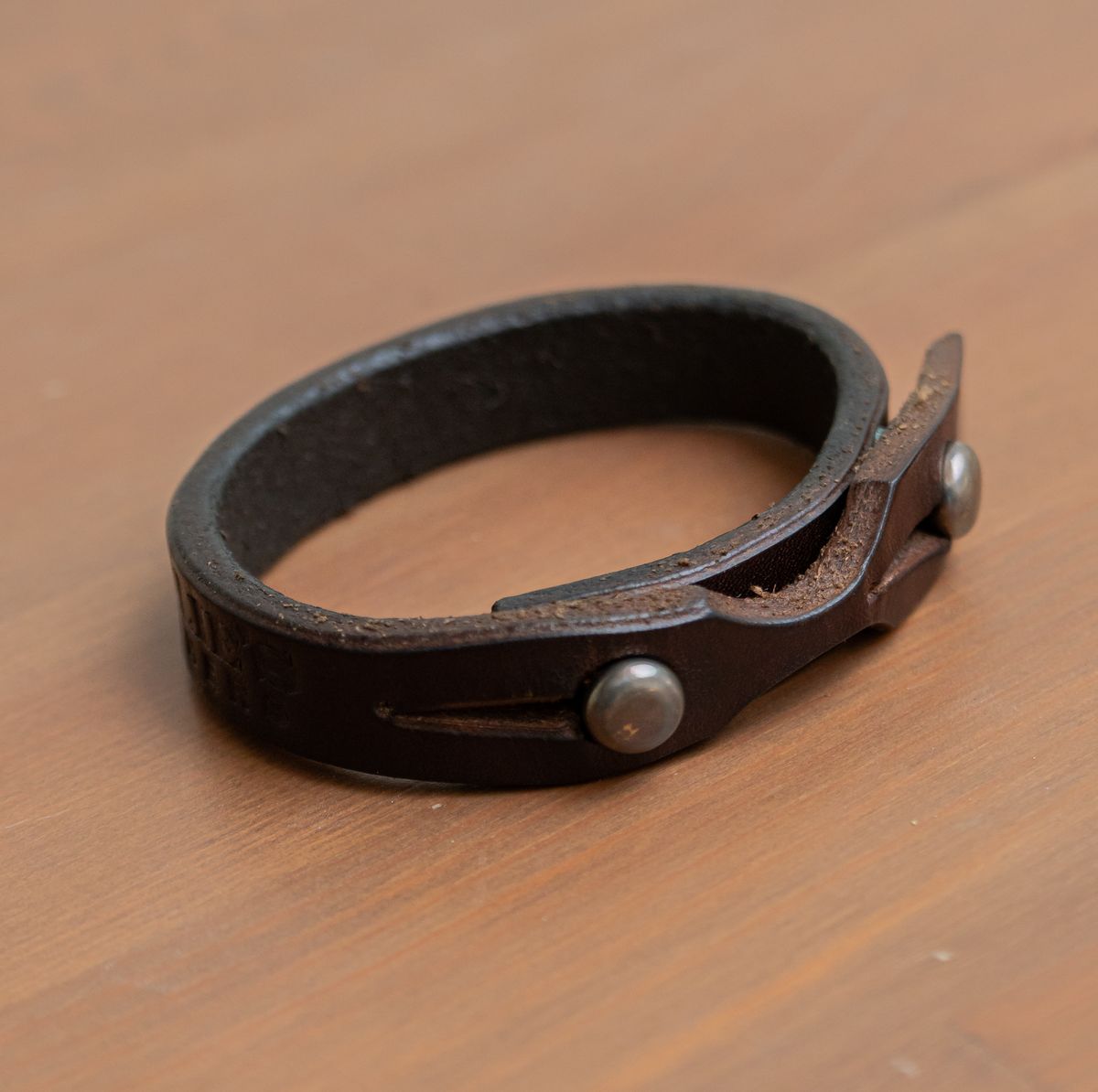 Photo by mjig76 on April 2, 2026 of the Willie's Handmade Boots Amiguito Wrist Cuff in Unknown Natural Veg Tan.