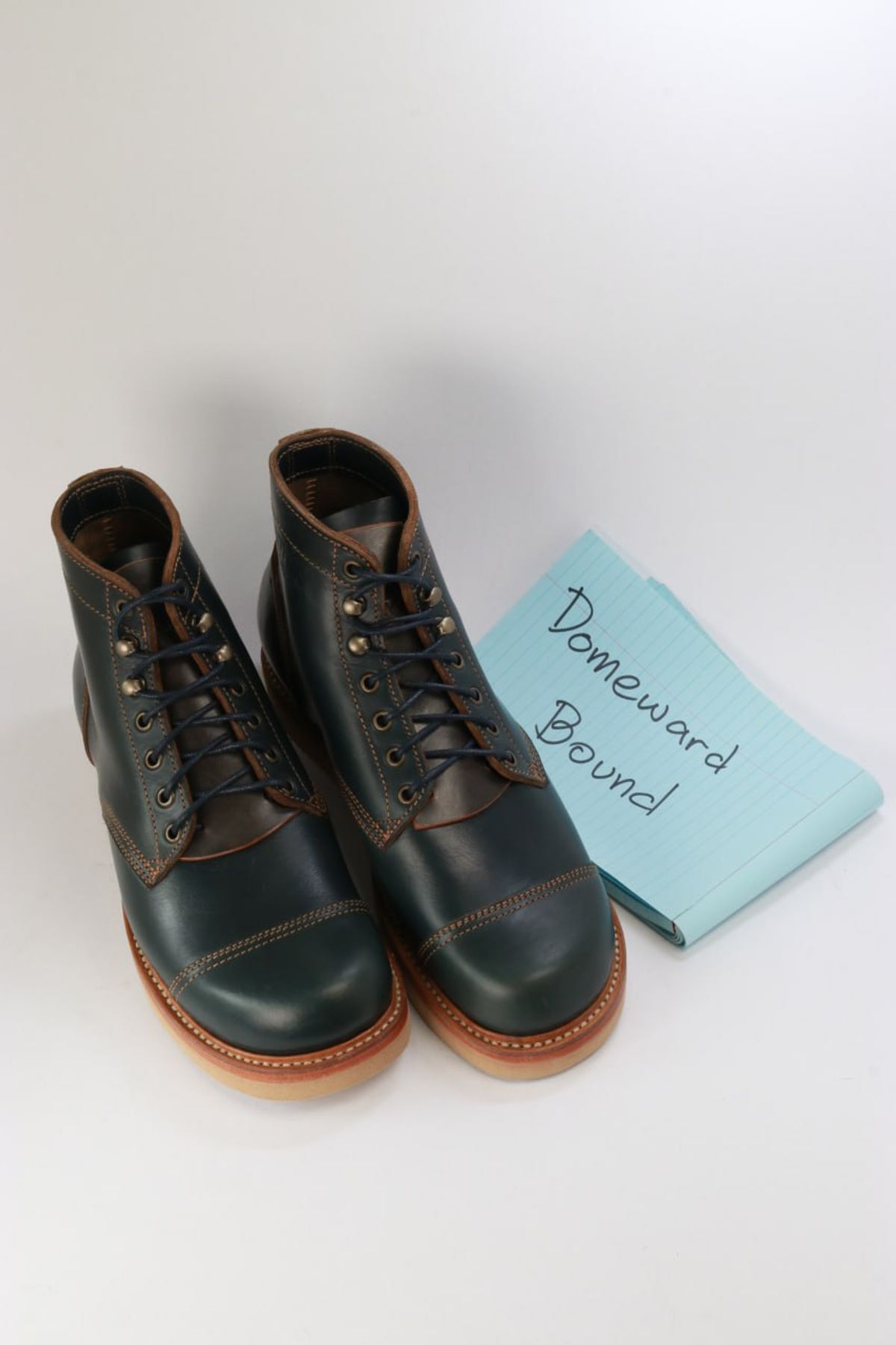 Photo by mjig76 on October 1, 2023 of the Willie's Handmade Boots Cap Toe Service Boot in Horween Navy Chromexcel.