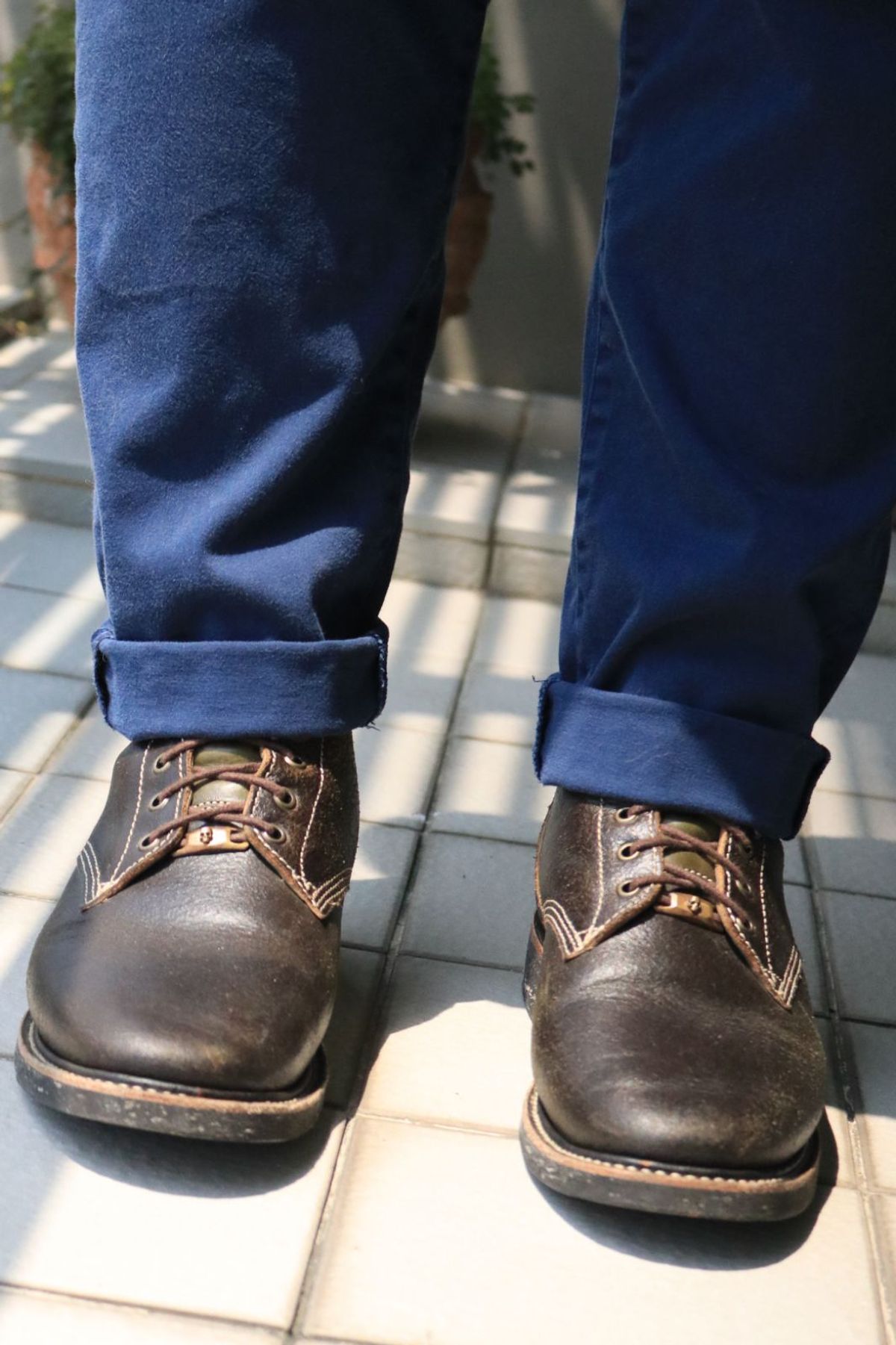 Photo by mjig76 on October 13, 2023 of the Willie's Handmade Boots Service Boot in Horween Olive Waxed Flesh.