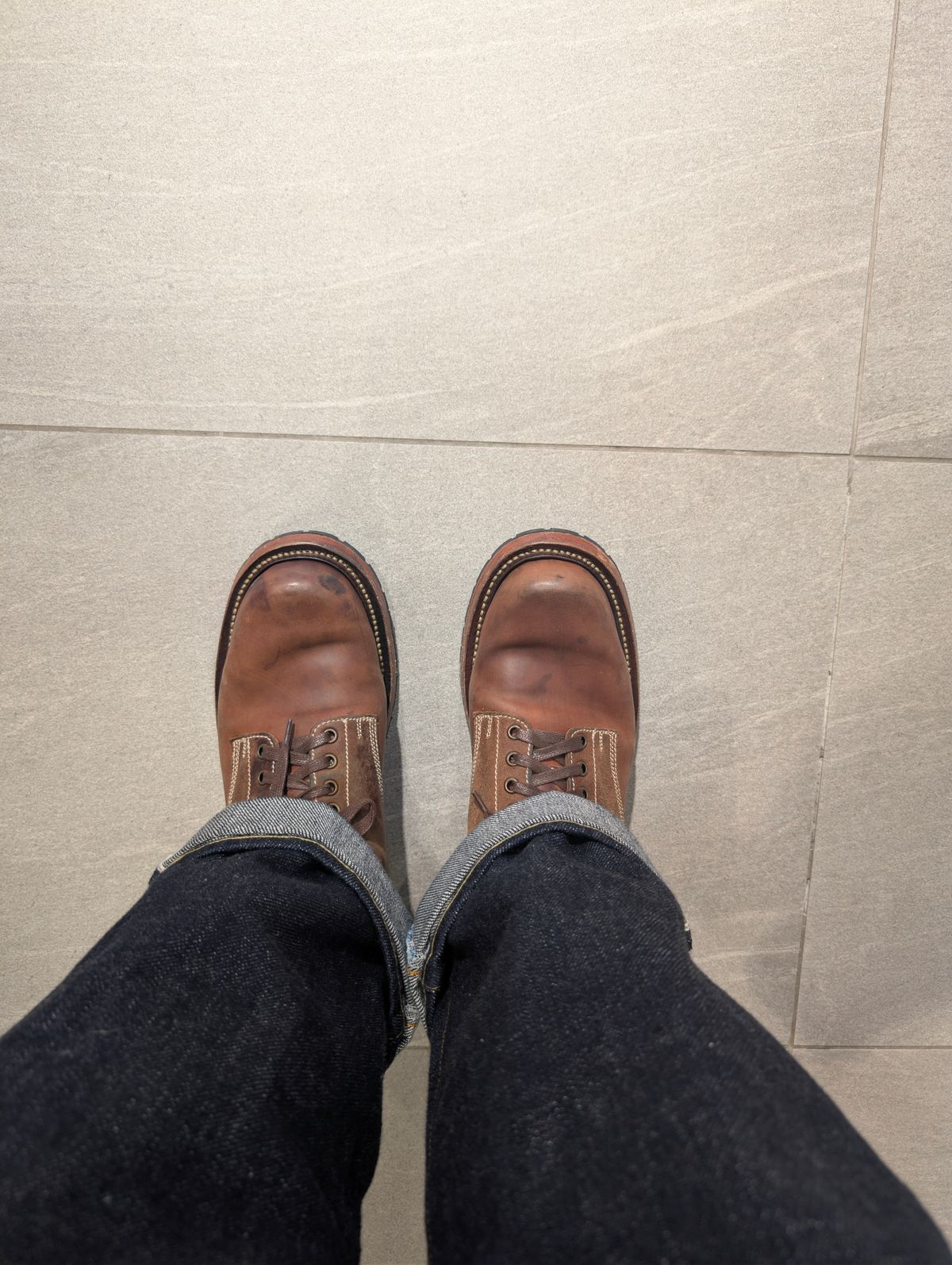 Photo by mjig76 on October 23, 2025 of the Willie's Handmade Boots Custom Model in Maryam Natural Waxed Reverse Horsebutt.