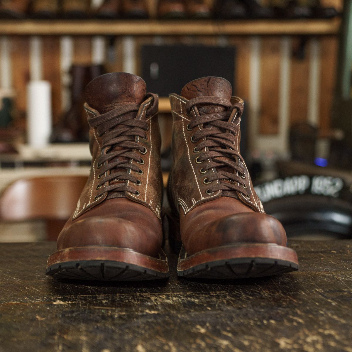 Photo by mjig76 on November 3, 2025 of the Willie's Handmade Boots Custom Model in Maryam Natural Waxed Reverse Horsebutt.