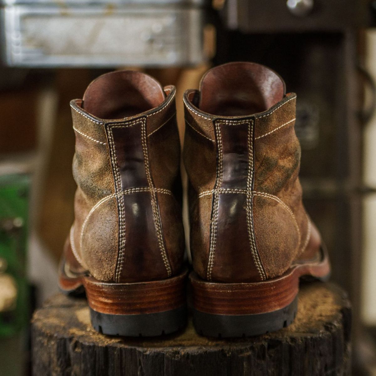 Photo by mjig76 on December 2, 2025 of the Willie's Handmade Boots Custom Model in Maryam Natural Waxed Reverse Horsebutt.