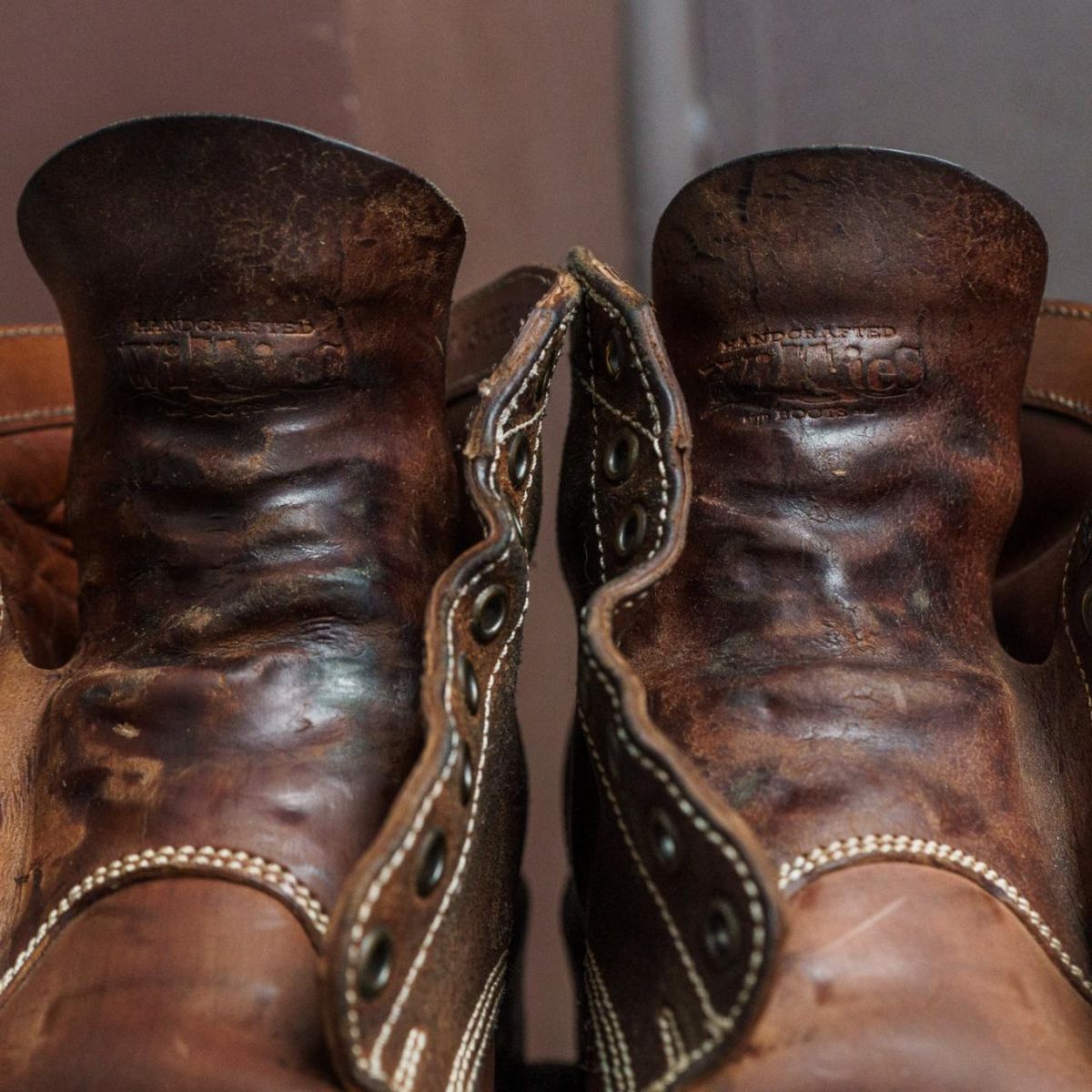 Photo by mjig76 on February 2, 2026 of the Willie's Handmade Boots Custom Model in Maryam Natural Waxed Reverse Horsebutt.