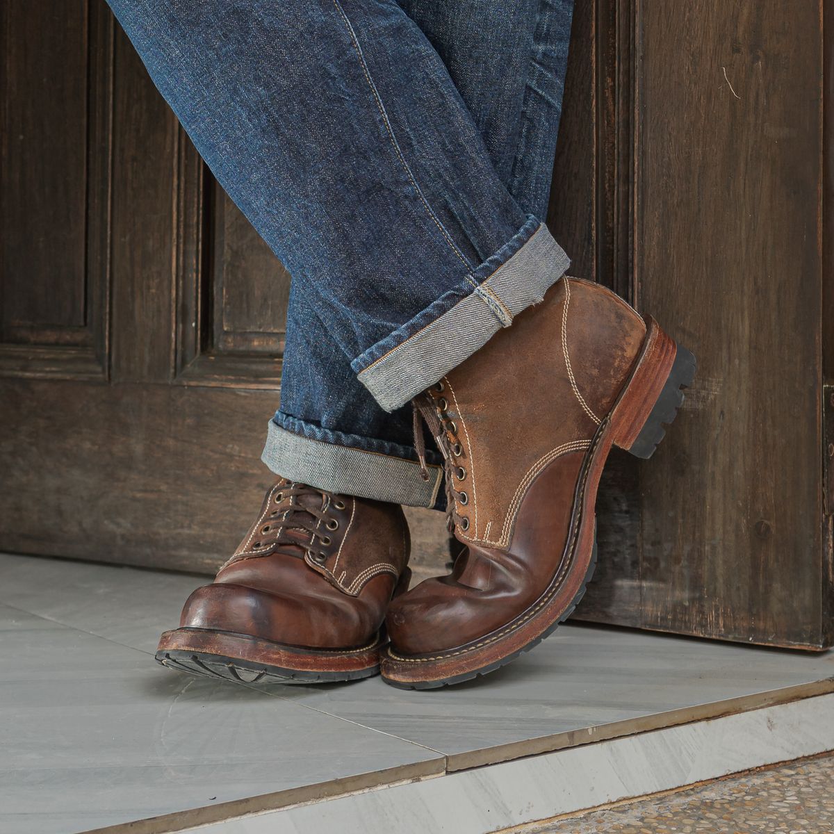 Photo by mjig76 on April 2, 2026 of the Willie's Handmade Boots Custom Model in Maryam Natural Waxed Reverse Horsebutt.