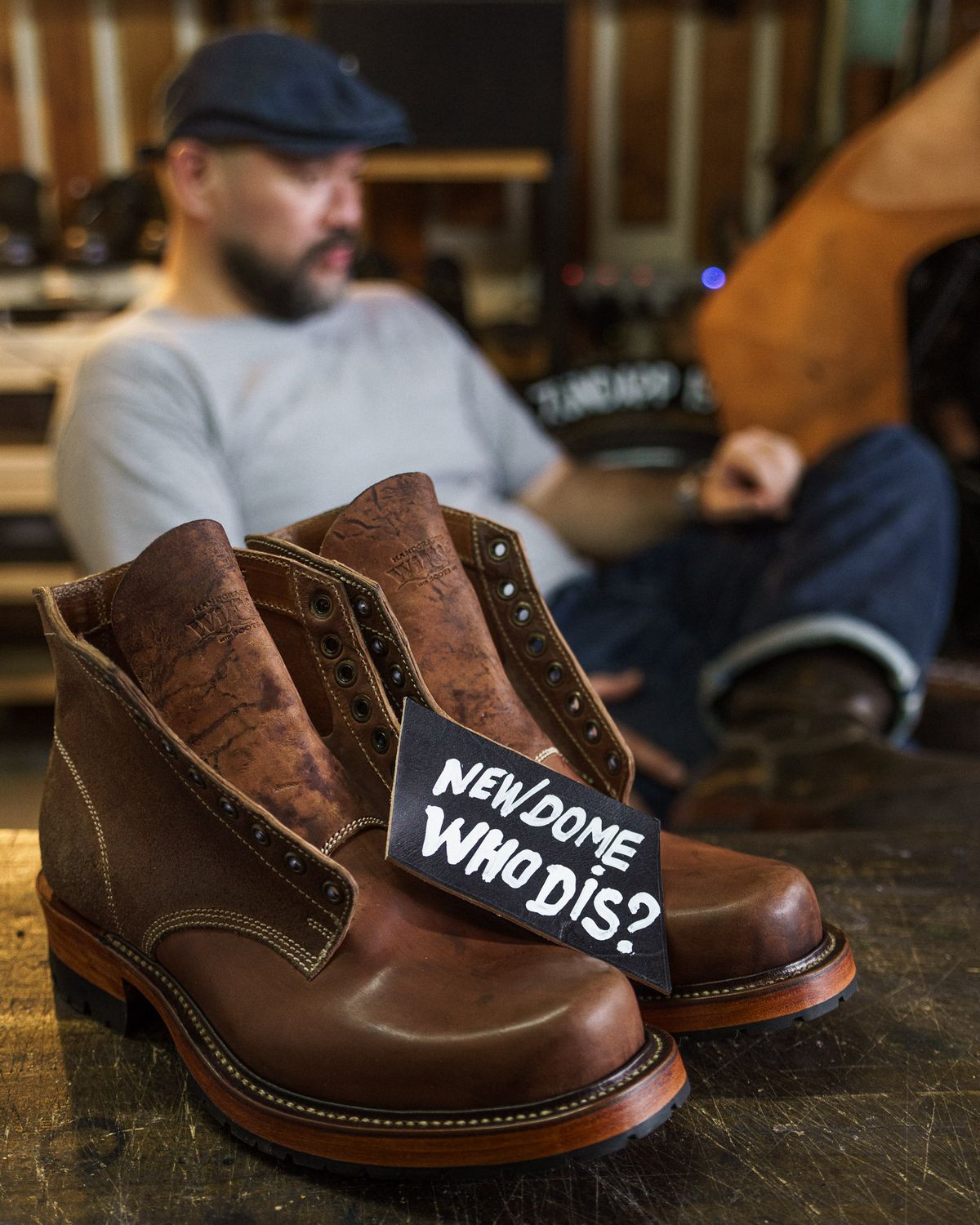 Photo by mjig76 on October 1, 2025 of the Willie's Handmade Boots Custom Model in Maryam Natural Waxed Reverse Horsebutt.