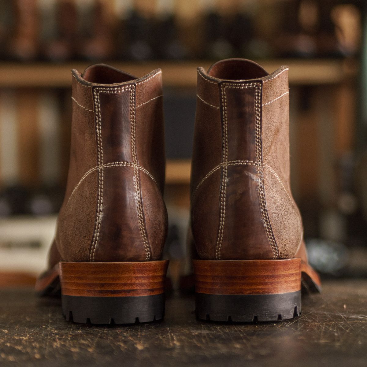 Photo by mjig76 on October 1, 2025 of the Willie's Handmade Boots Custom Model in Maryam Natural Waxed Reverse Horsebutt.