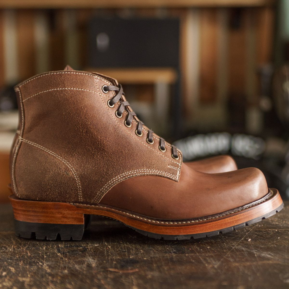 Photo by mjig76 on October 1, 2025 of the Willie's Handmade Boots Custom Model in Maryam Natural Waxed Reverse Horsebutt.