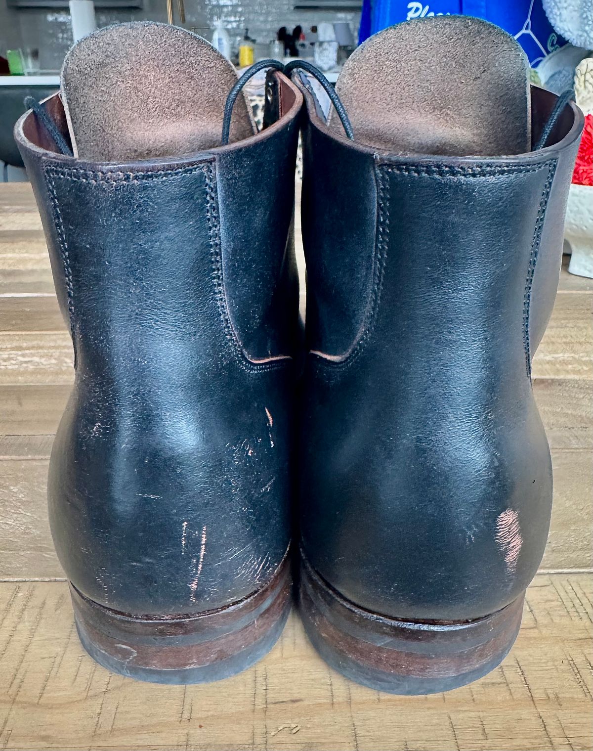 Photo by thatguy92 on February 5, 2025 of the Viberg Service Boot BCT in Horween Black Teacore Double Cordovan Butts.