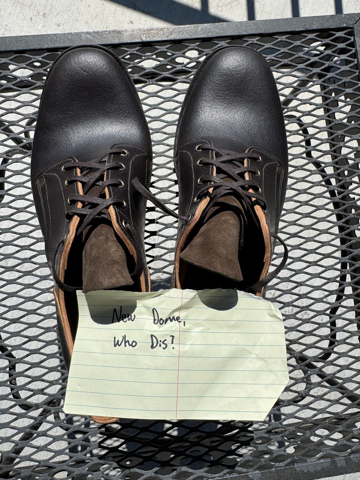 Photo by thatguy92 on October 1, 2025 of the NF Bootmaker Milton Shoe in Horween Grape Leaf Waxed Flesh Essex.