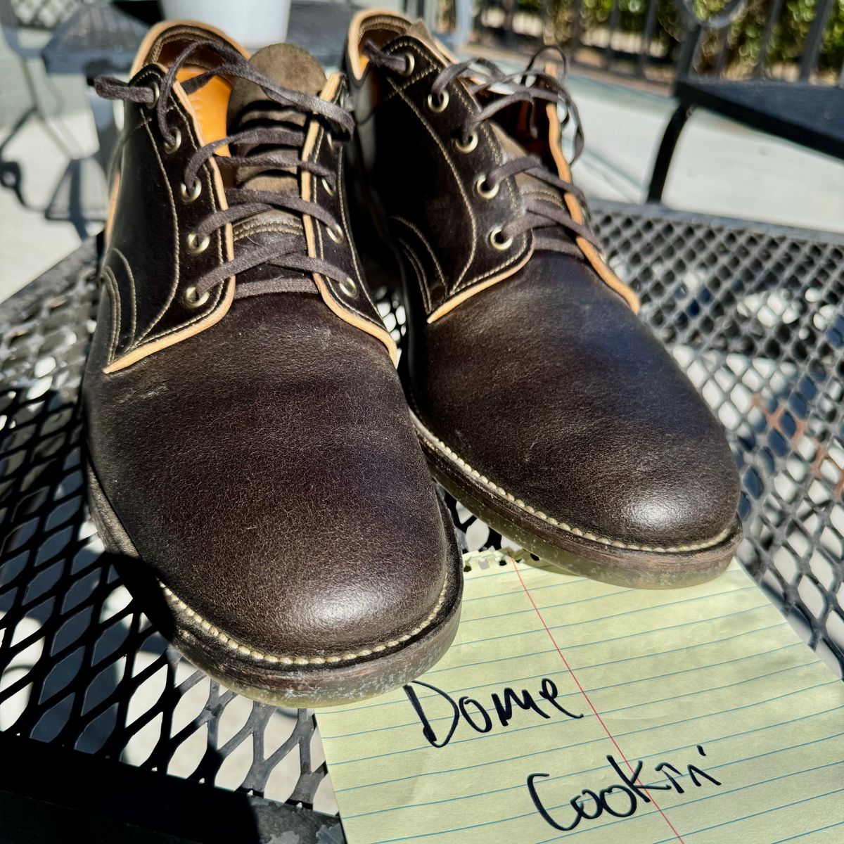 Photo by thatguy92 on November 3, 2025 of the NF Bootmaker Milton Shoe in Horween Grape Leaf Waxed Flesh Essex.
