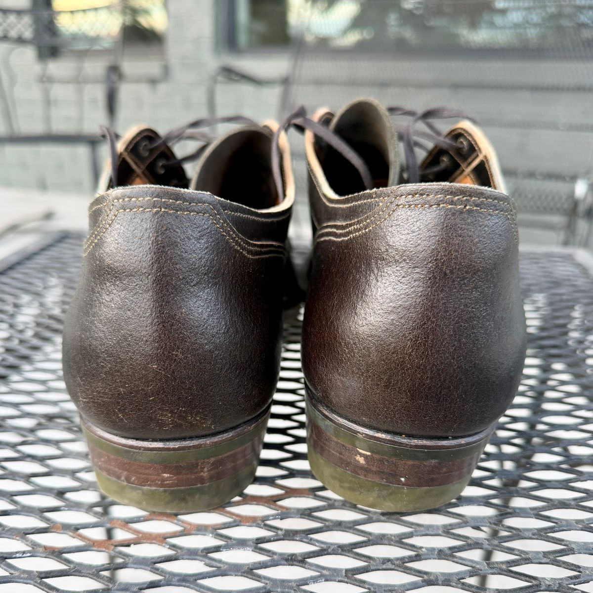 Photo by thatguy92 on January 5, 2026 of the NF Bootmaker Milton Shoe in Horween Grape Leaf Waxed Flesh Essex.
