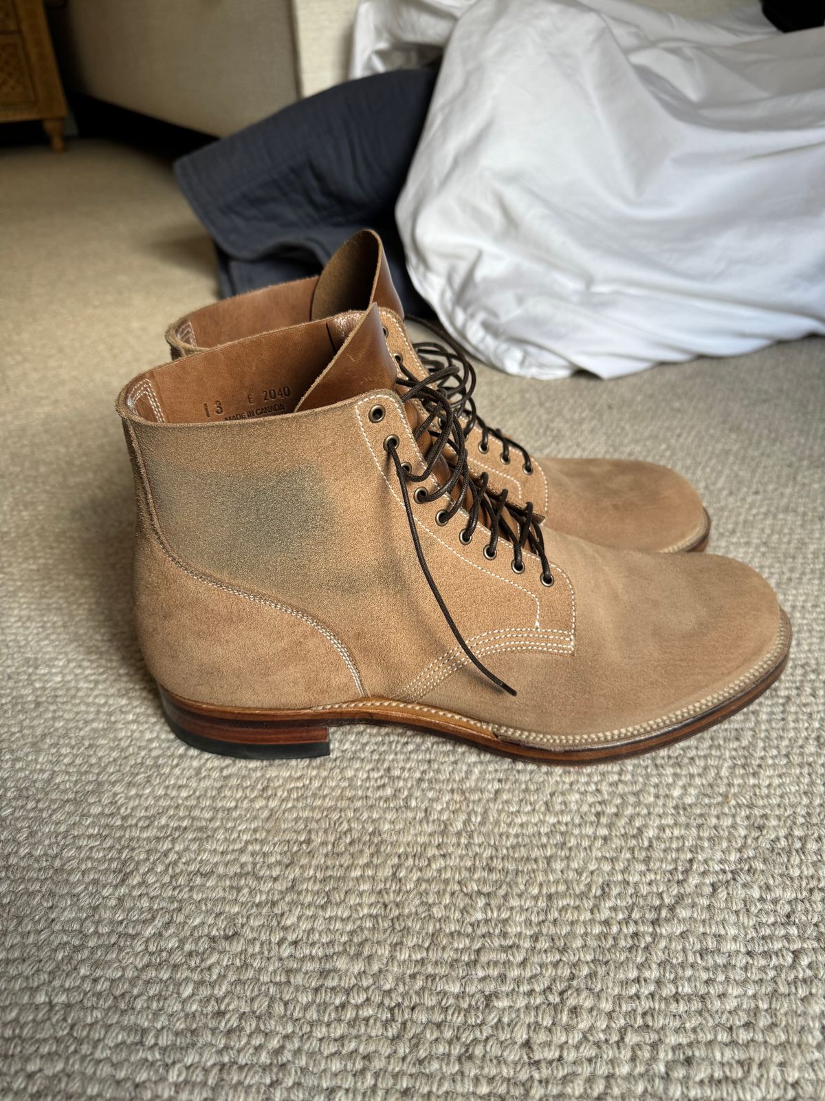 Photo by thatguy92 on August 3, 2024 of the Viberg Boondocker in Horween Marine Field Roughout.