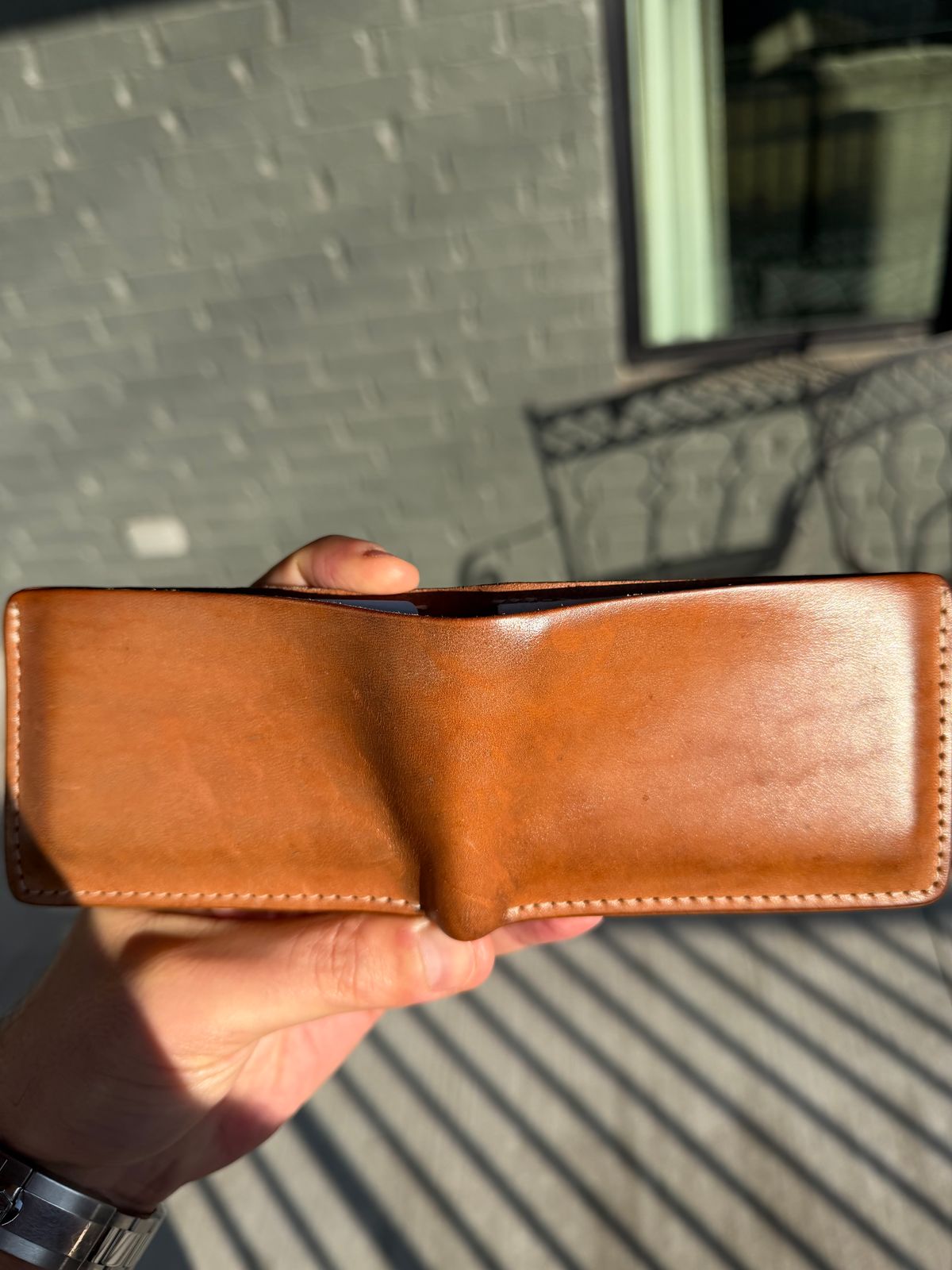Photo by thatguy92 on January 5, 2026 of the Ashland Leather Mini Fox in Horween Pit Tanned Natural Horsebutt.