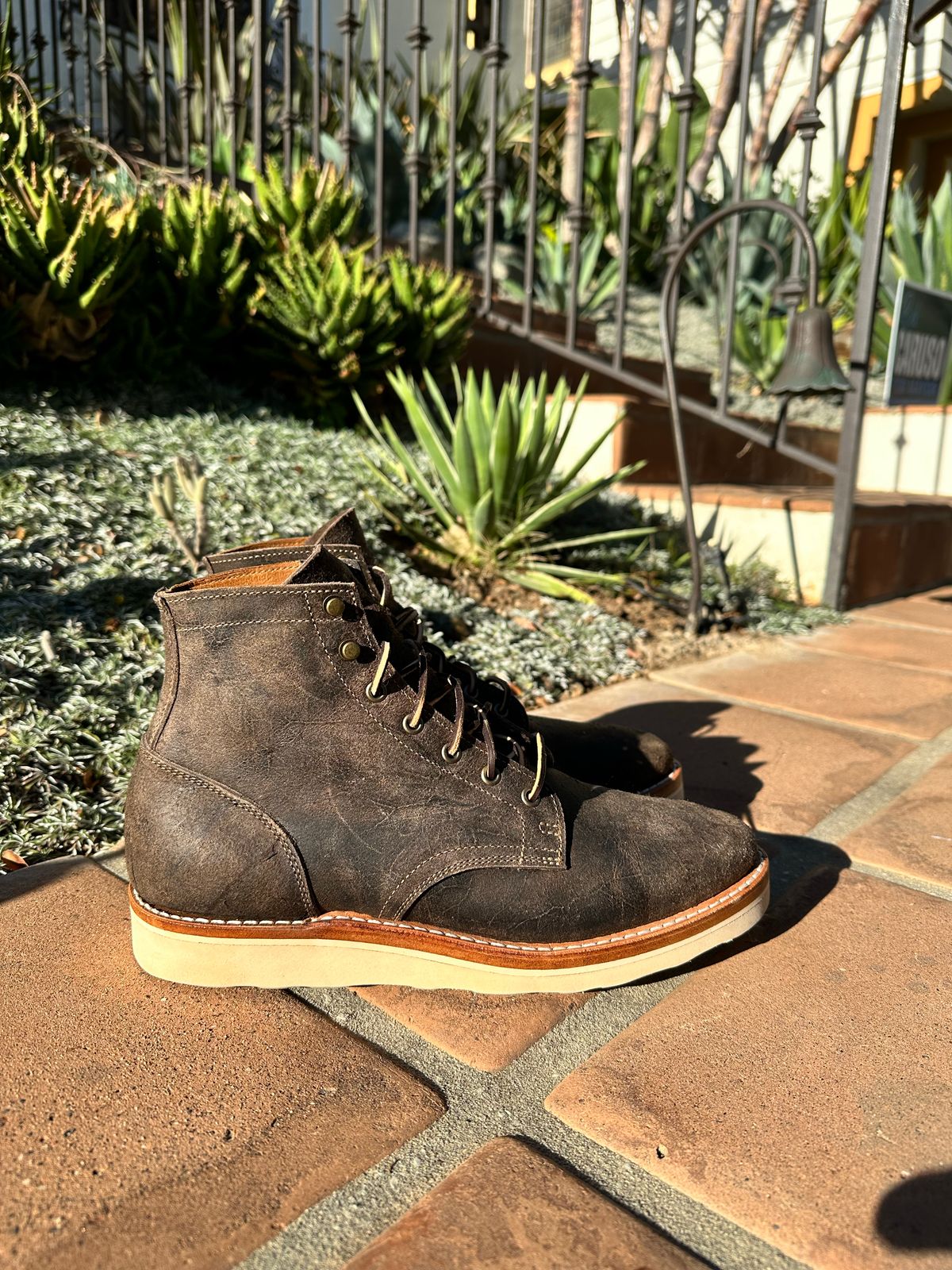 Photo by Flaritage on November 5, 2022 of the Truman Service Boot in Unlisted Leather.