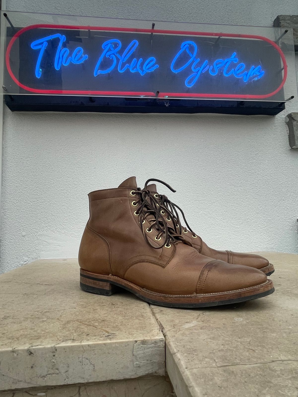 Photo by Ata_Deniz on January 4, 2023 of the Viberg Service Boot in Horween Natural Chromexcel.