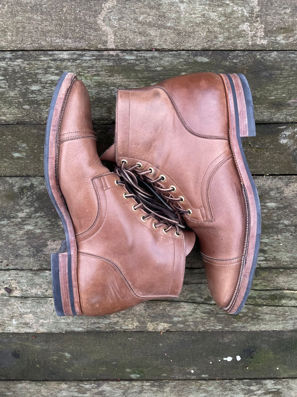 Photo by Ata_Deniz on January 4, 2023 of the Viberg Service Boot in Horween Natural Chromexcel.