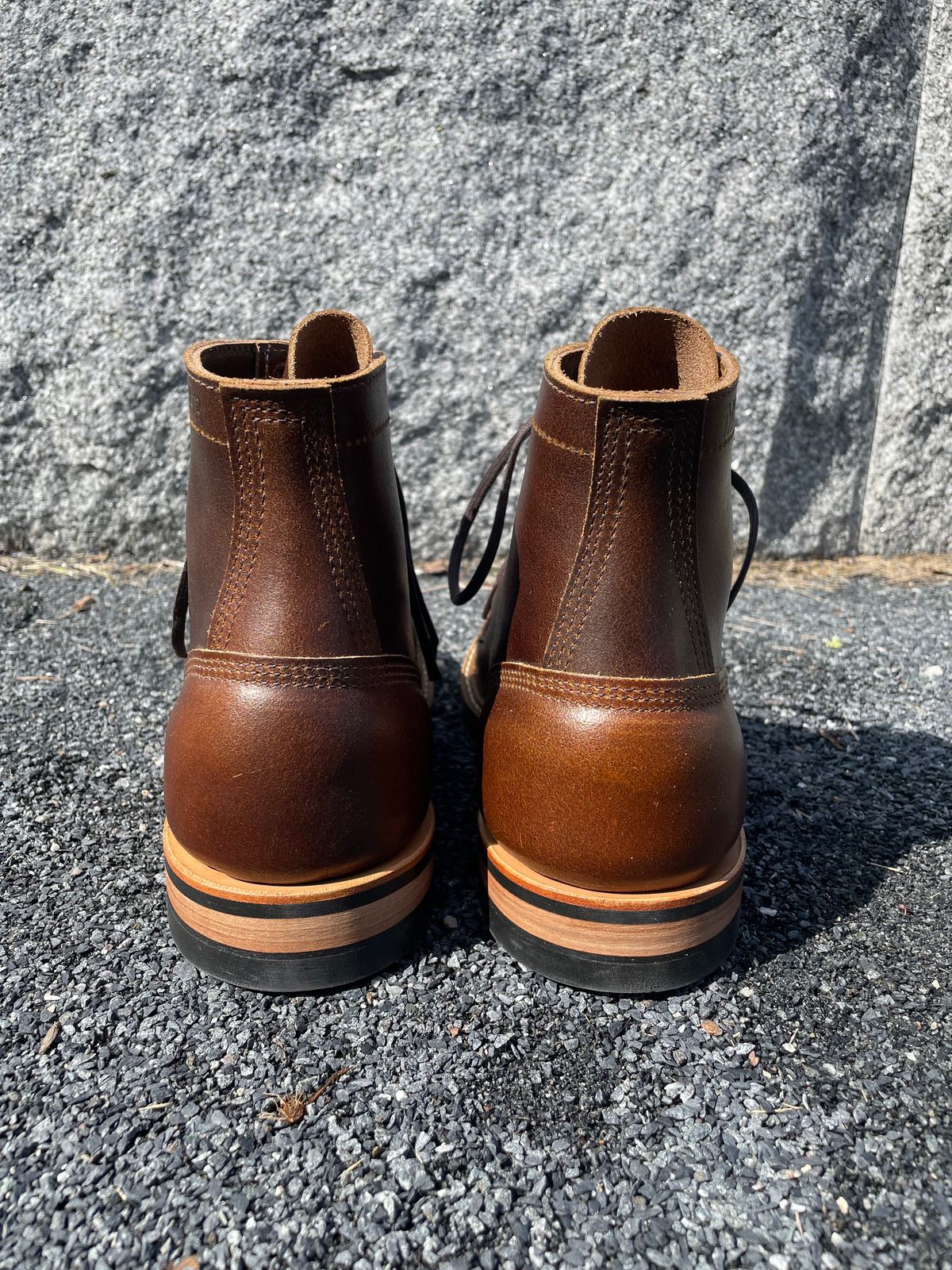 Photo by Ata_Deniz on October 1, 2023 of the White's MP-Sherman Toe Cap in Horween Cinnamon Waxed Flesh.