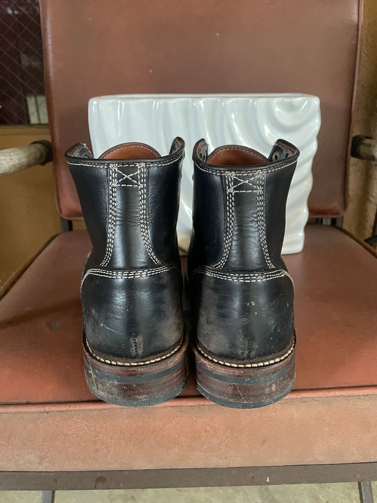 Photo by artlines04 on February 5, 2024 of the Caswell Boot Company Lisbon in Horween Black Chromexcel.