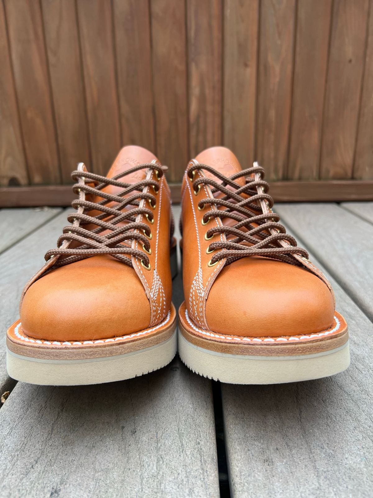 Photo by kenyhaves on October 2, 2022 of the Zerrows Boneakers Low in Light Brown Douglas.