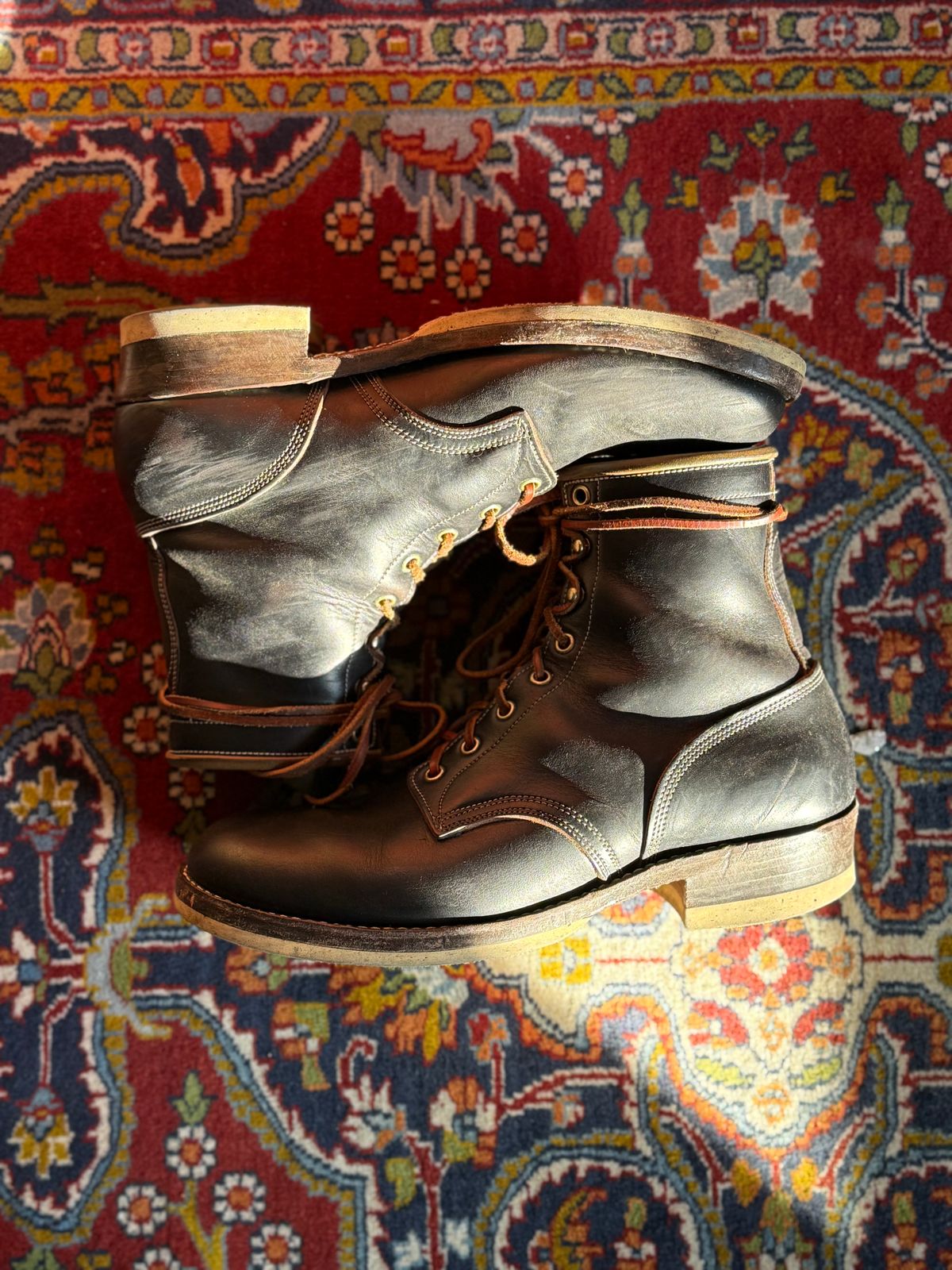 Photo by medusamachine on February 5, 2026 of the Role Club Underdogs in Horween Black Chromexcel.