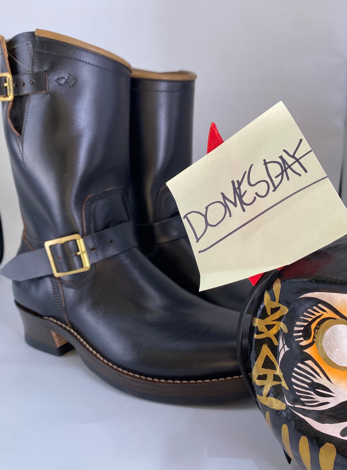 Photo by medusamachine on October 1, 2024 of the Role Club Engineer Boots in Horween Black Chromexcel.