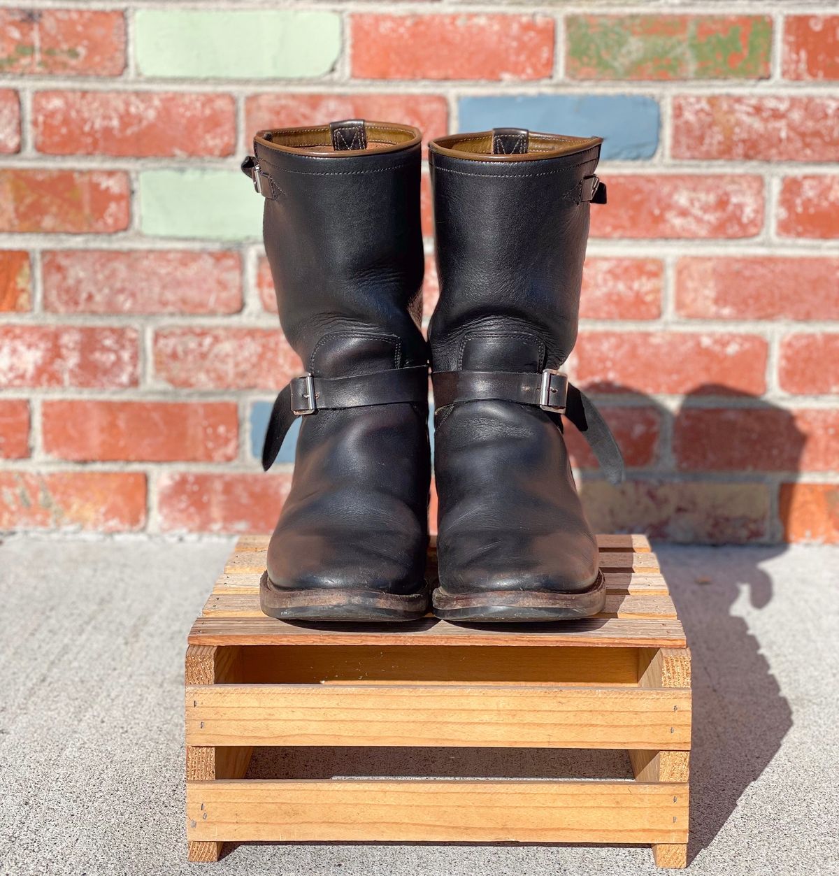 Photo by medusamachine on January 4, 2024 of the Mister Freedom Road Champ in Black Veg-Tanned Cowhide.