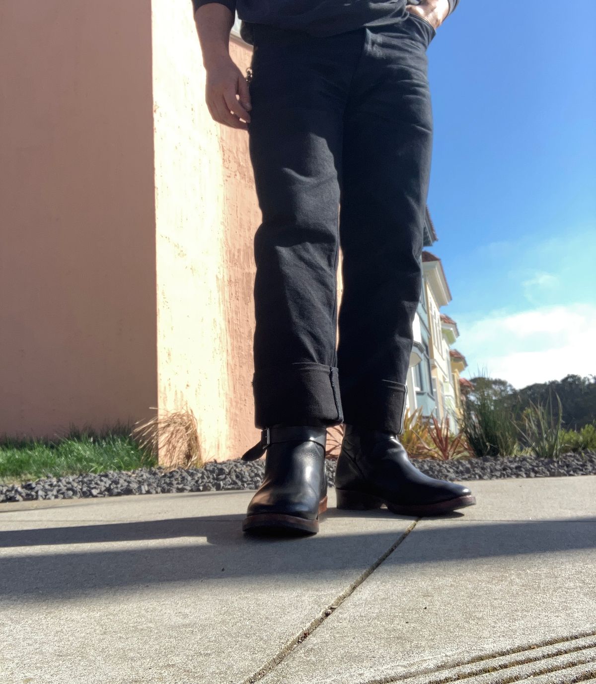 Photo by medusamachine on March 5, 2024 of the Mister Freedom Road Champ in Black Veg-Tanned Cowhide.