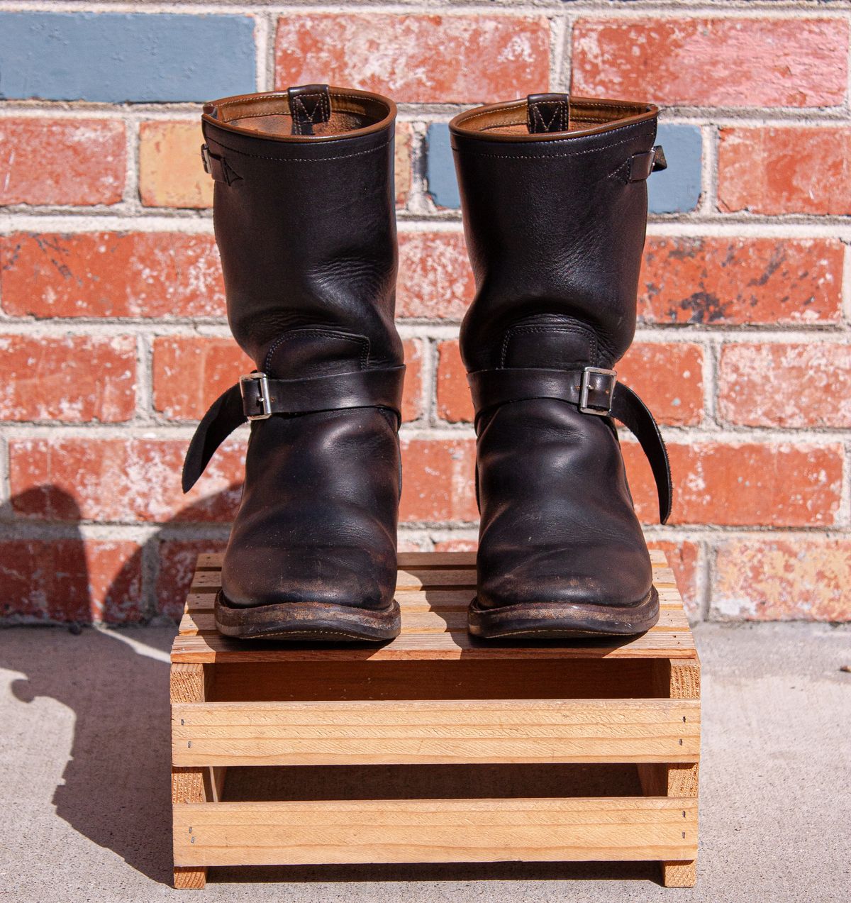 Photo by medusamachine on March 5, 2024 of the Mister Freedom Road Champ in Black Veg-Tanned Cowhide.
