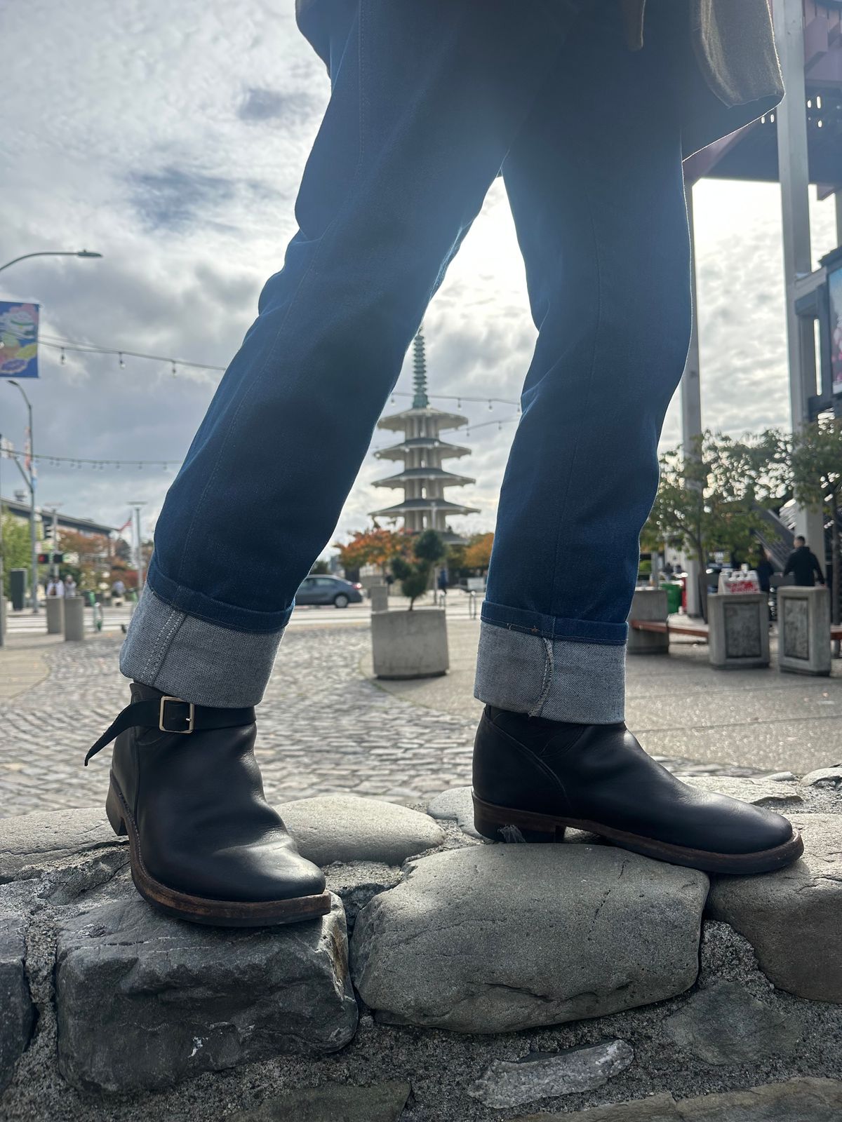 Photo by medusamachine on December 4, 2023 of the Mister Freedom Road Champ in Black Veg-Tanned Cowhide.