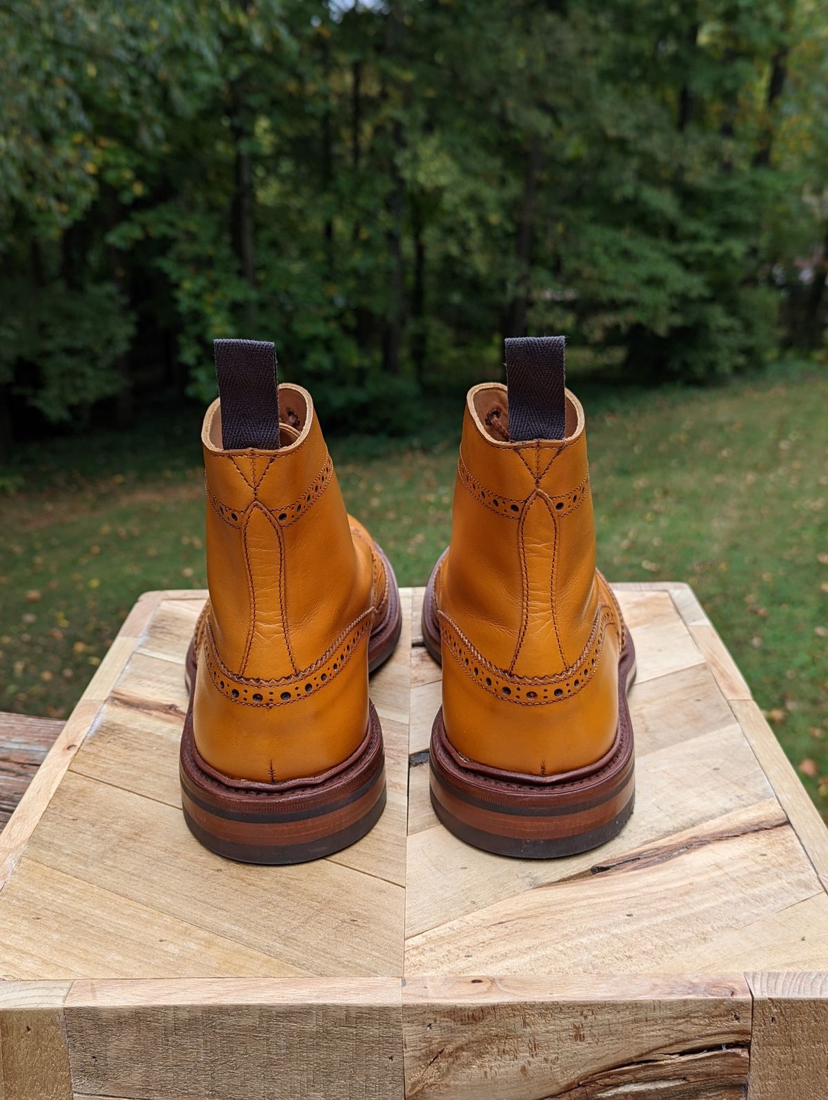 Photo by jrlyons21 on October 1, 2022 of the Tricker's Stow Country Boot in Acorn Antique.