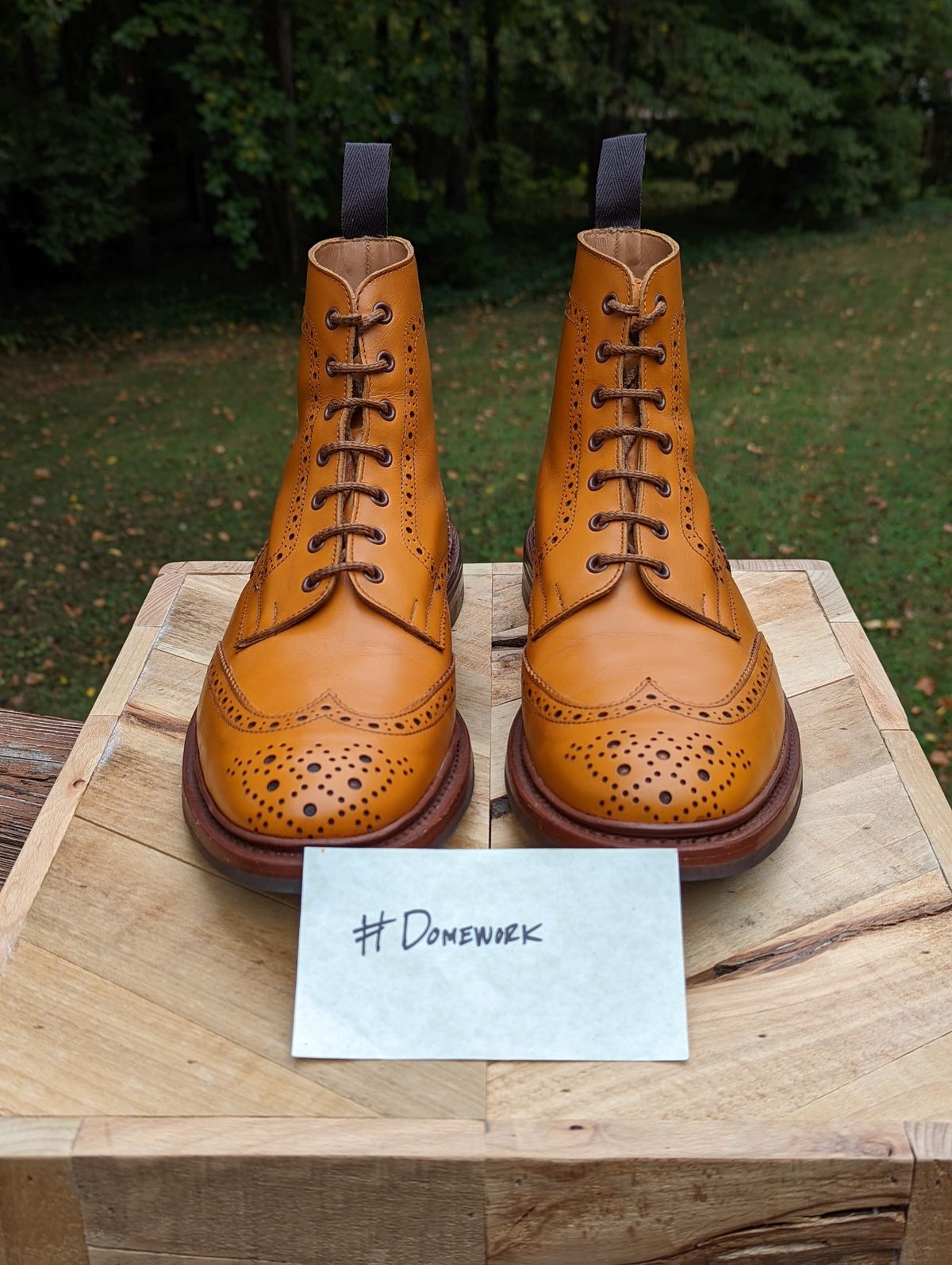 Photo by jrlyons21 on October 1, 2022 of the Tricker's Stow Country Boot in Acorn Antique.