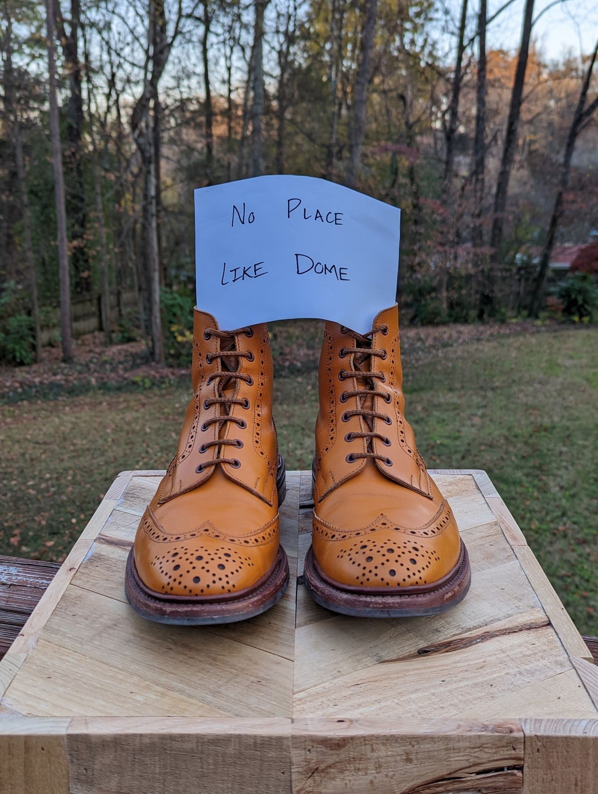 Photo by jrlyons21 on November 6, 2022 of the Tricker's Stow Country Boot in Acorn Antique.